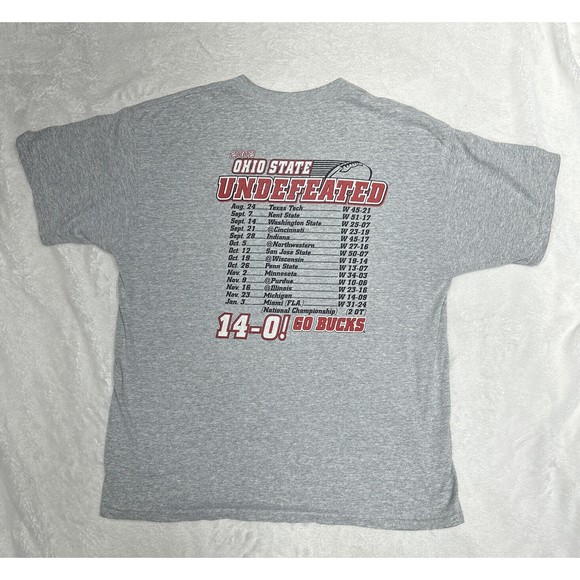 VTG Ohio State Buckeyes 2002 NCAA Football National Champions Gray T-Shirt Sz XL - Picture 9 of 9